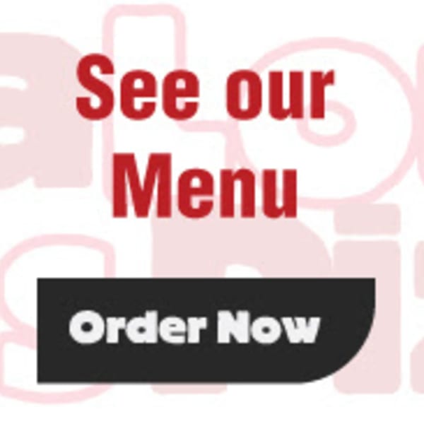 Red text "See our Menu" and a black button "Order Now" on a white background.
