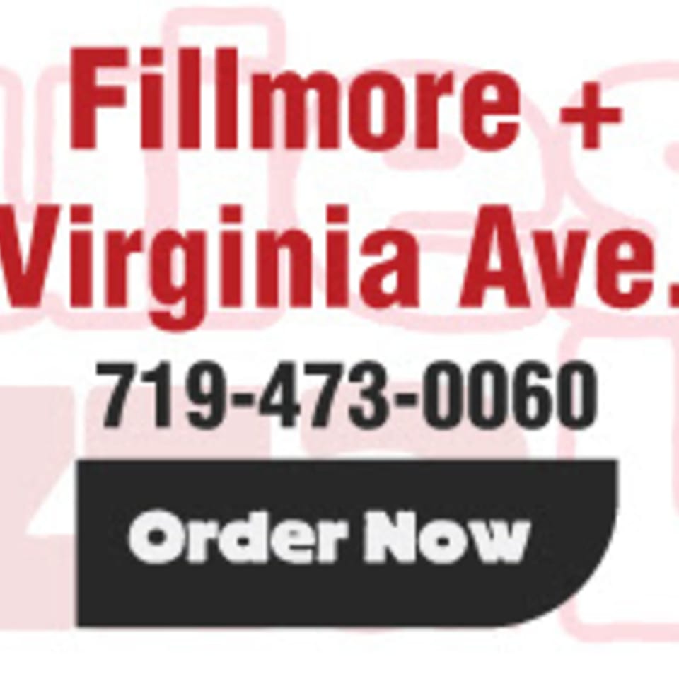 Red text for Fillmore + Virginia Ave, a phone number, and a black "Order Now" button.