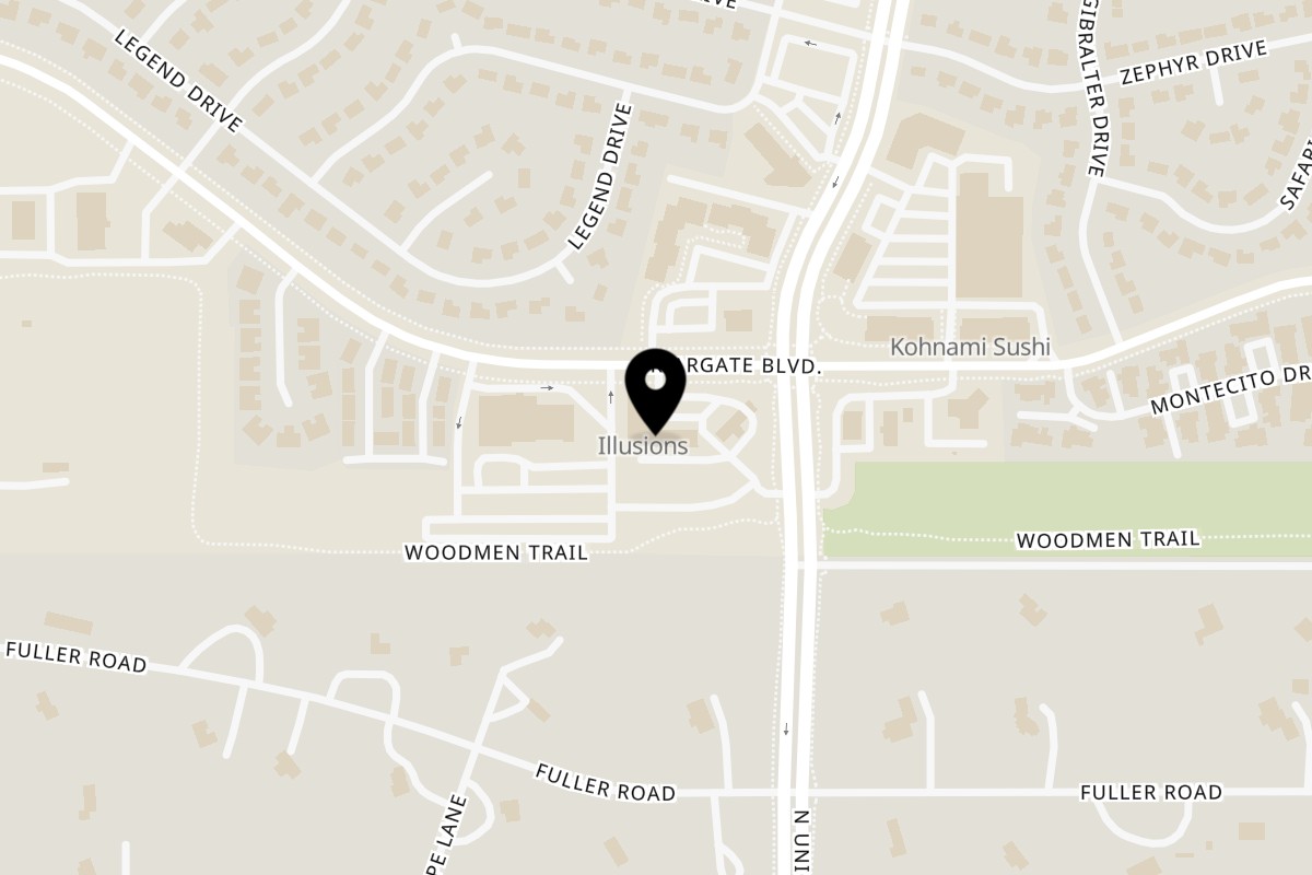 Map showing the location of Louie's Pizza Briargate on 2771 Briargate Blvd in Colorado Springs